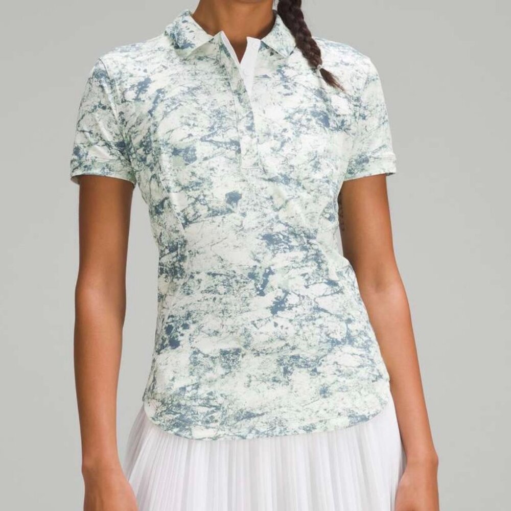 lululemon Quick-Dry Golf Polo | Blue & White Print | Women’s 12